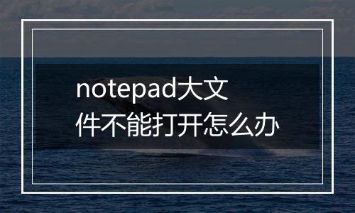 notepad大文件不能打开怎么办