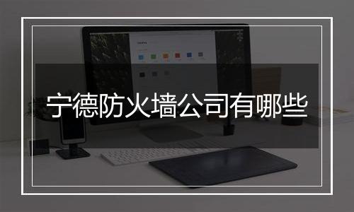 宁德防火墙公司有哪些