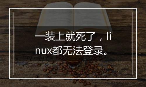 一装上就死了,linux都无法登录。