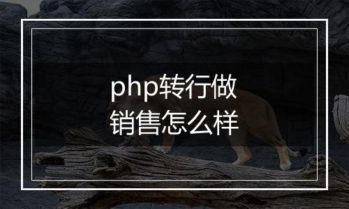 php转行做销售怎么样