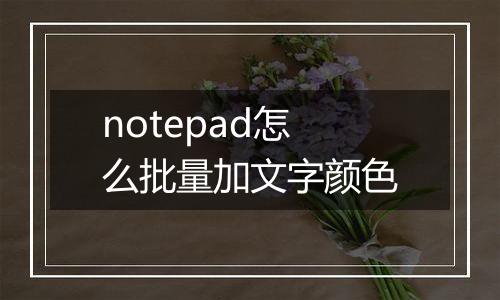 notepad怎么批量加文字颜色