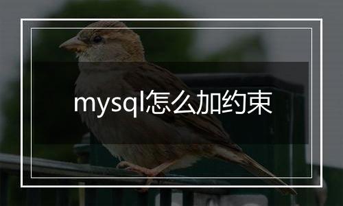 mysql怎么加约束