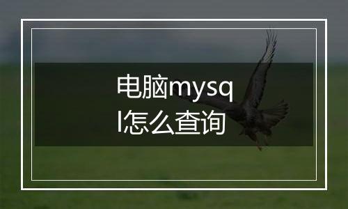 电脑mysql怎么查询