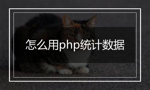 怎么用php统计数据