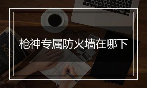 枪神专属防火墙在哪下