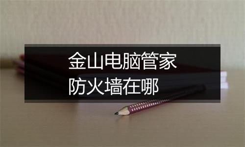 金山电脑管家防火墙在哪