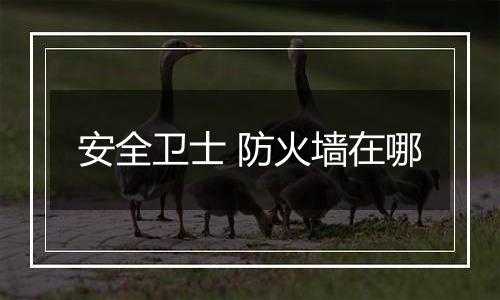 安全卫士 防火墙在哪