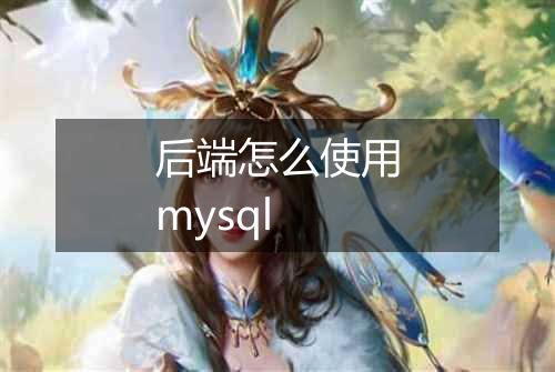 后端怎么使用mysql