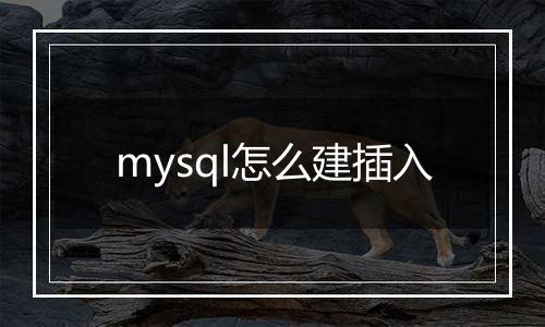 mysql怎么建插入