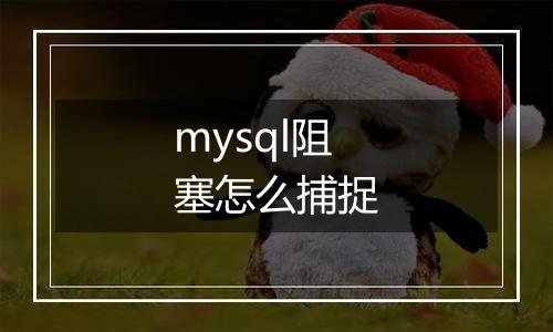 mysql阻塞怎么捕捉
