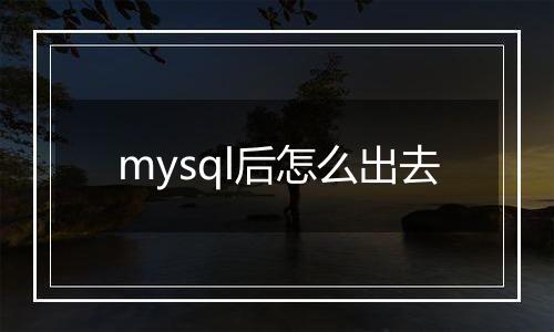 mysql后怎么出去