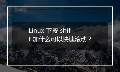 Linux 下按 shift 加什么可以快速滚动?