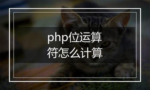 php位运算符怎么计算