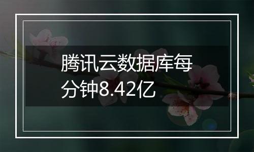 腾讯云数据库每分钟8.42亿