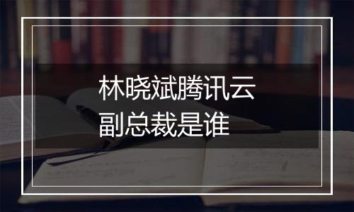 林晓斌腾讯云副总裁是谁