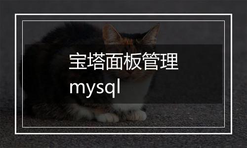 宝塔面板管理mysql