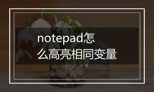 notepad怎么高亮相同变量