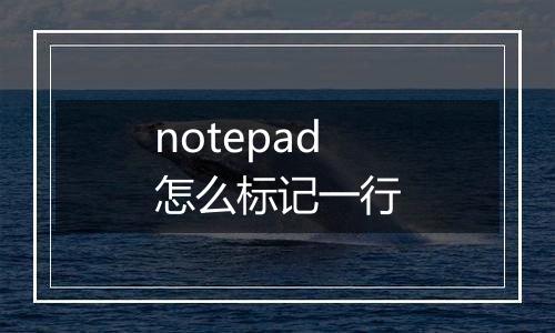 notepad怎么标记一行