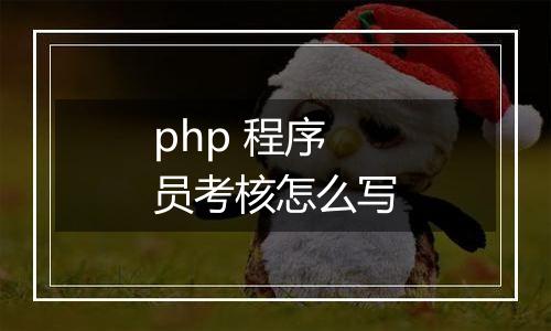 php 程序员考核怎么写