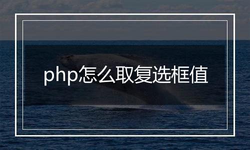 php怎么取复选框值