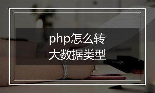 php怎么转大数据类型