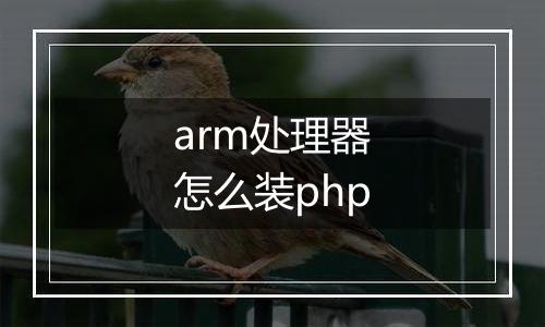 arm处理器怎么装php