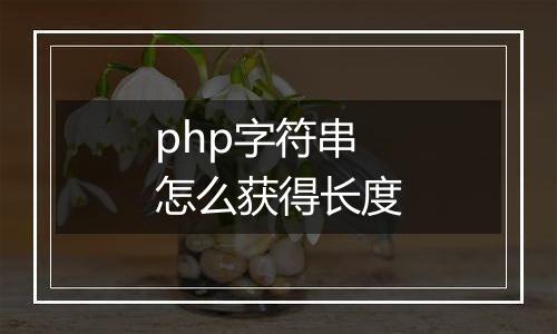 php字符串怎么获得长度