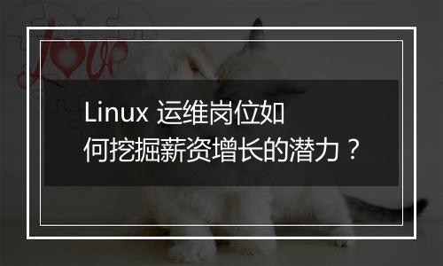 Linux 运维岗位如何挖掘薪资增长的潜力?
