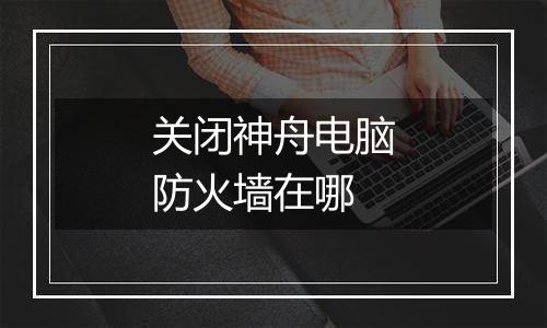 关闭神舟电脑防火墙在哪