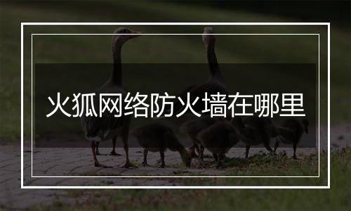 火狐网络防火墙在哪里