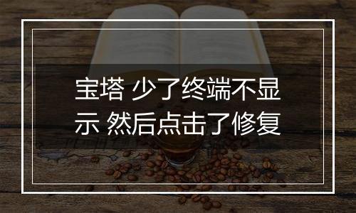 宝塔 少了终端不显示 然后点击了修复