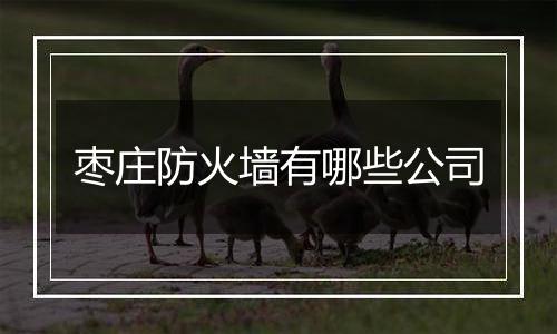 枣庄防火墙有哪些公司
