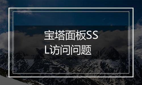 宝塔面板SSL访问问题