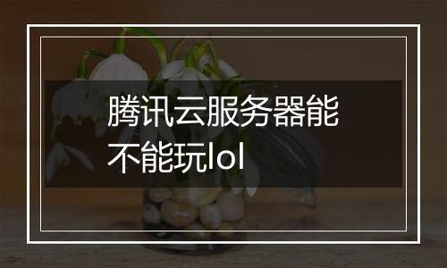腾讯云服务器能不能玩lol