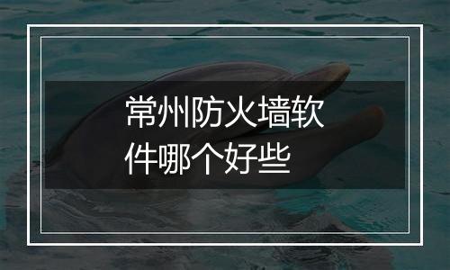常州防火墙软件哪个好些