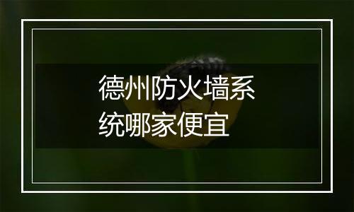德州防火墙系统哪家便宜