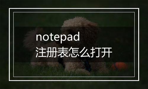 notepad注册表怎么打开