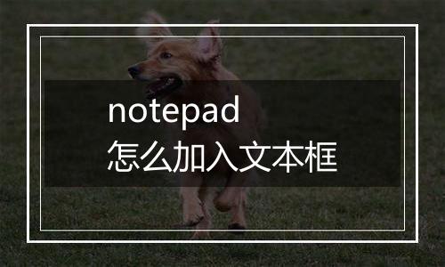 notepad怎么加入文本框