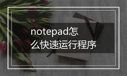 notepad怎么快速运行程序