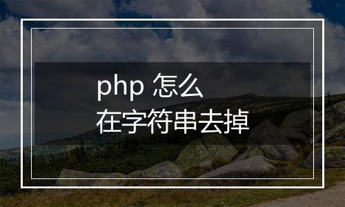 php 怎么在字符串去掉