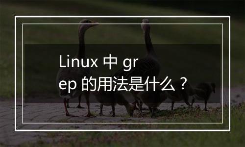 Linux 中 grep 的用法是什么?