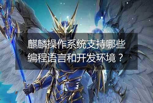 麒麟操作系统支持哪些编程语言和开发环境?