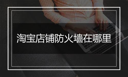 淘宝店铺防火墙在哪里