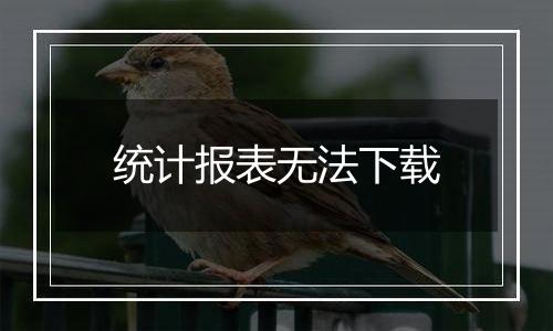 统计报表无法下载