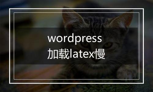 wordpress加载latex慢