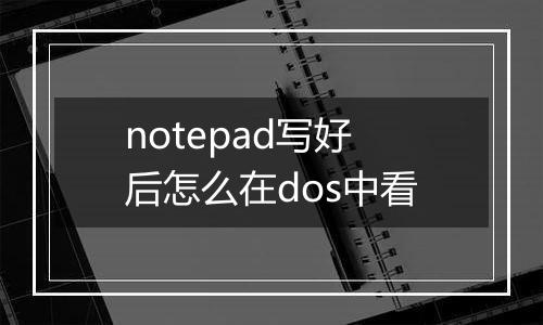 notepad写好后怎么在dos中看