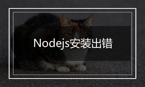 Nodejs安装出错