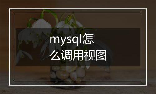 mysql怎么调用视图