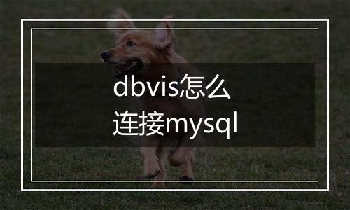 dbvis怎么连接mysql