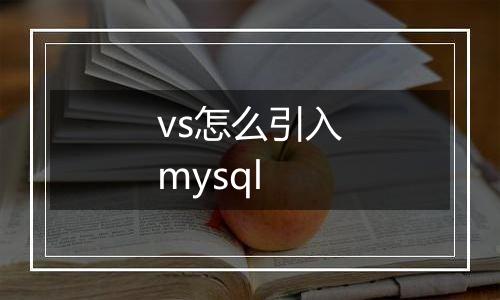 vs怎么引入mysql